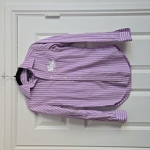 Ralph Lauren Lavender Striped Button Down Shirt